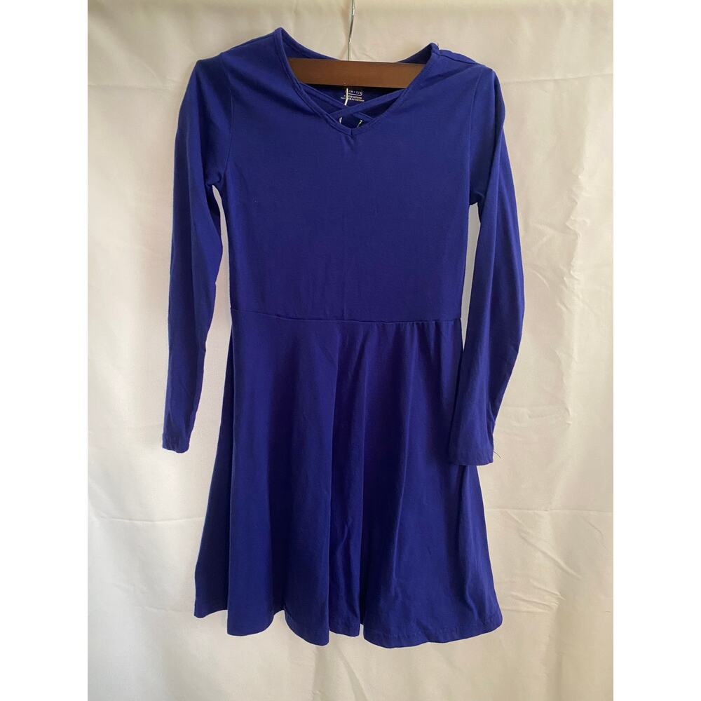 The Children's Place Girls Long Sleeve Dress Blue Size Med 7/8
